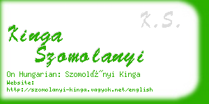 kinga szomolanyi business card